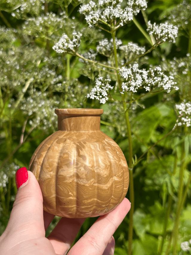 Vase marbré marron