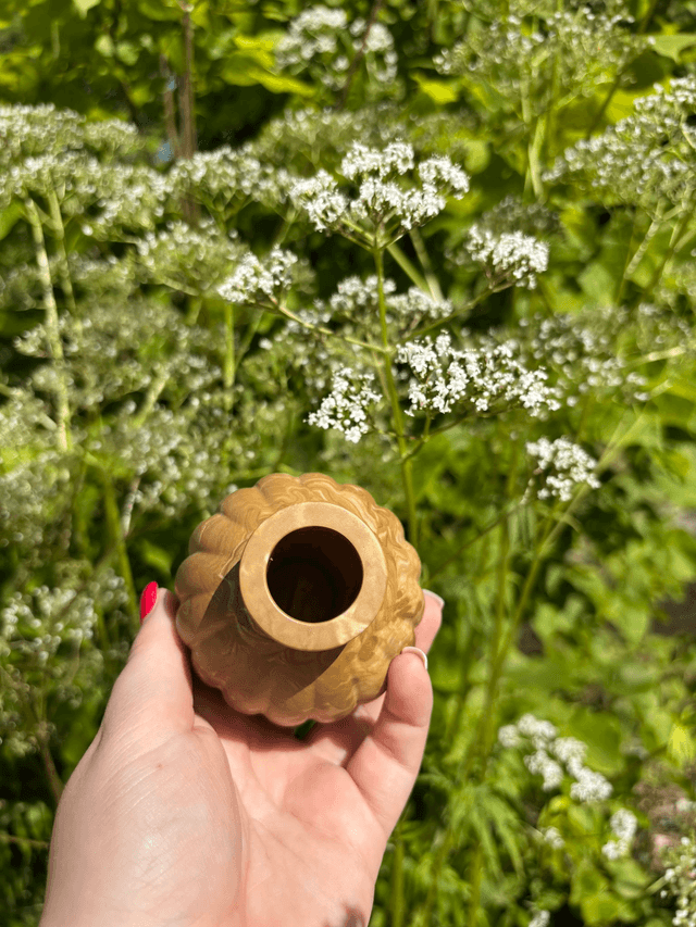Vase marbré marron