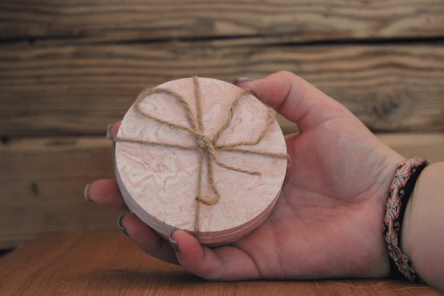 Dessous de verres rond rosée (x4)