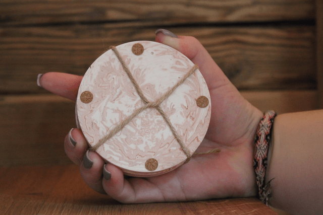 Dessous de verres rond rosée (x4)