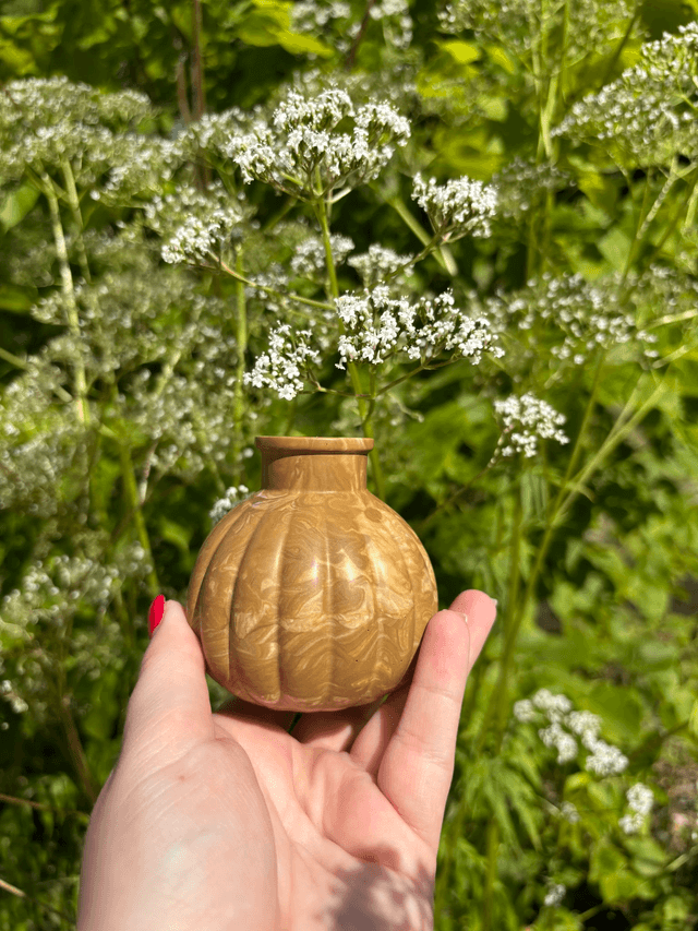 Vase marbré marron