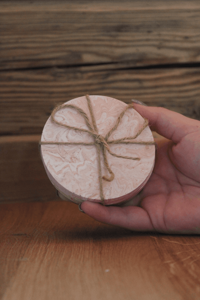 Dessous de verres rond rosée (x4)